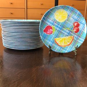 Set of 21 outdoor plates